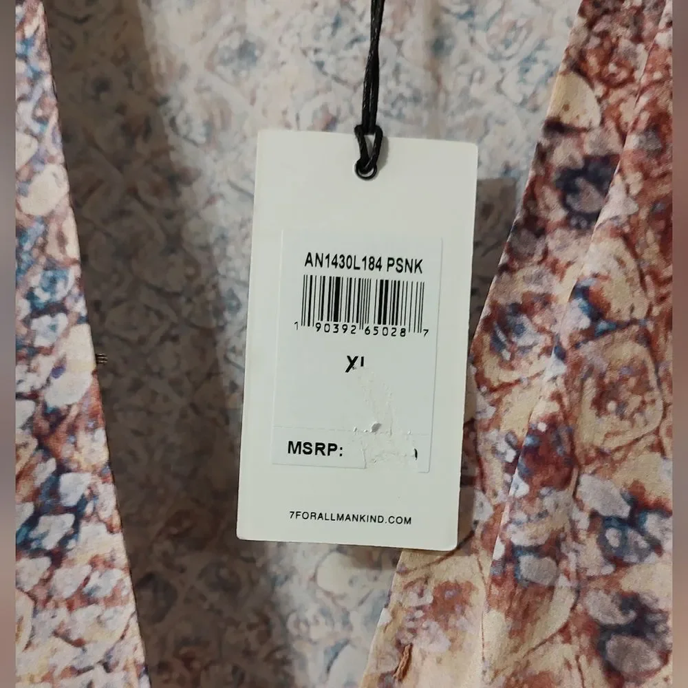 7 For All Mankind Snakeprint Wrap Dress XL Boho Hippie Summer Silk/Viscose NWT - Picture 3 of 11